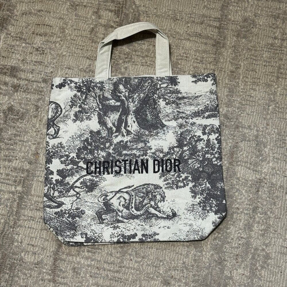 Dior Canvas Dioriviera Novelty Tote Bag Large New Toile de Jouy